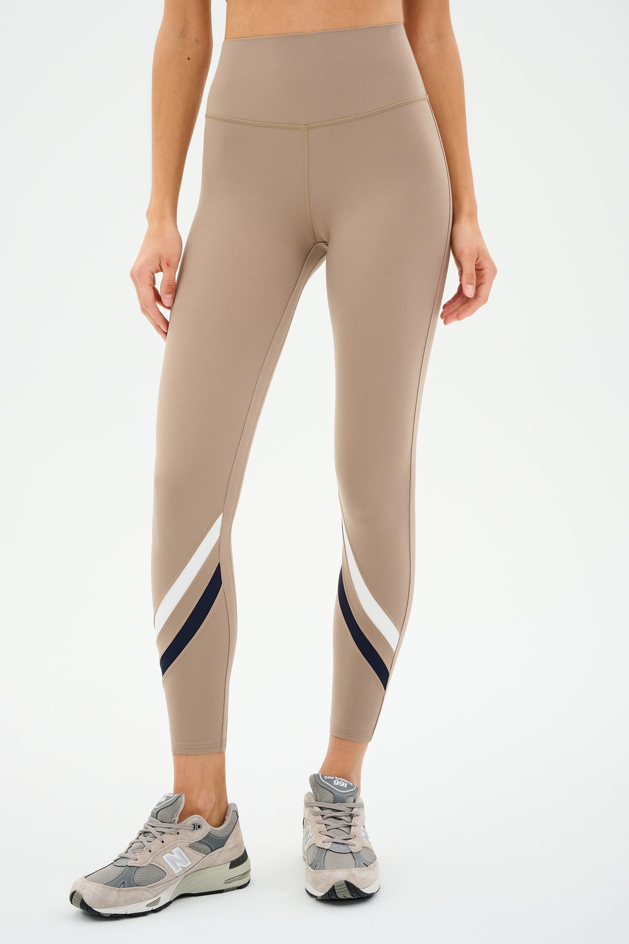 Chevron Airweight High Waist 7/8 - Latte/Indigo