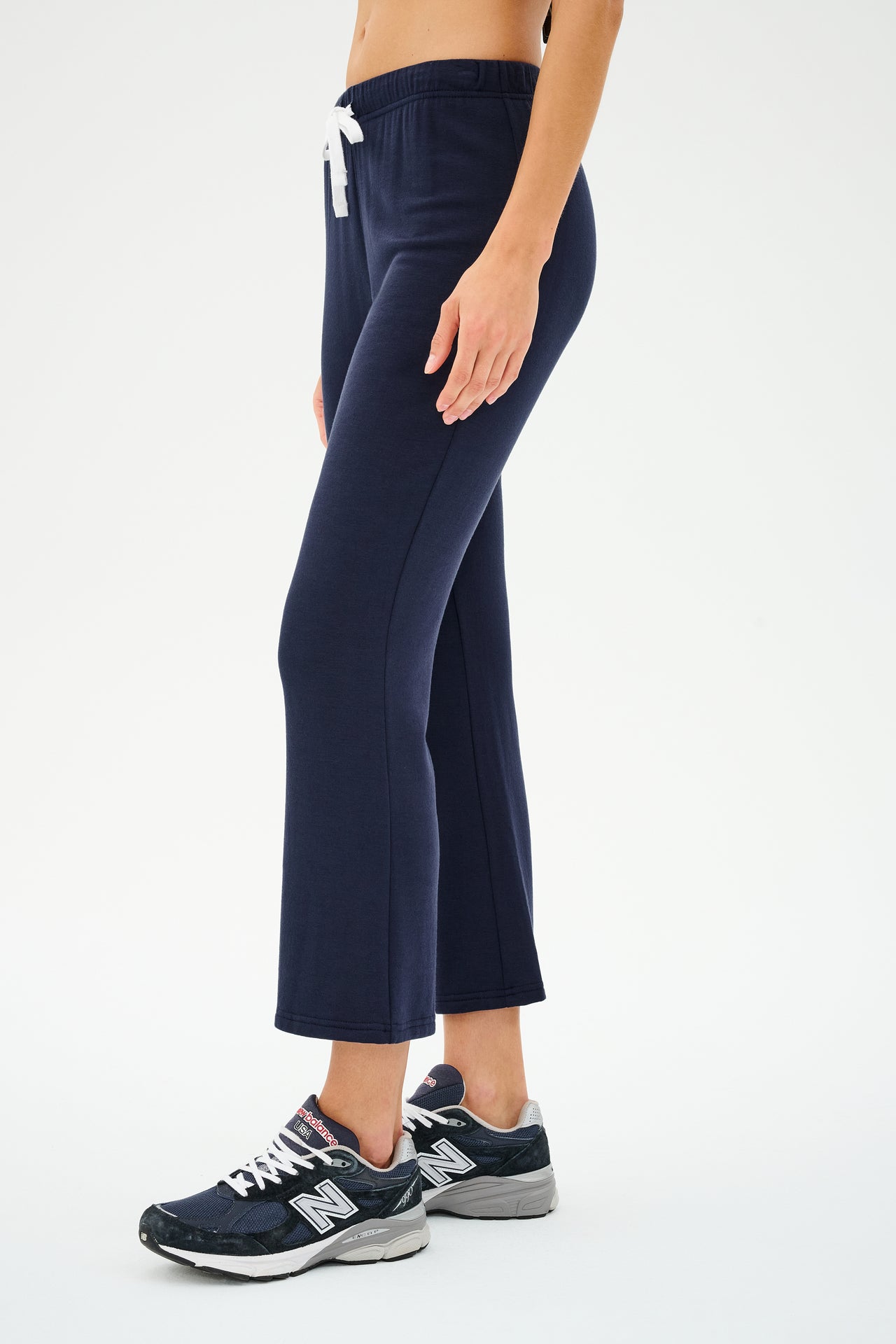 Brooks Fleece Cropped Flare - Indigo