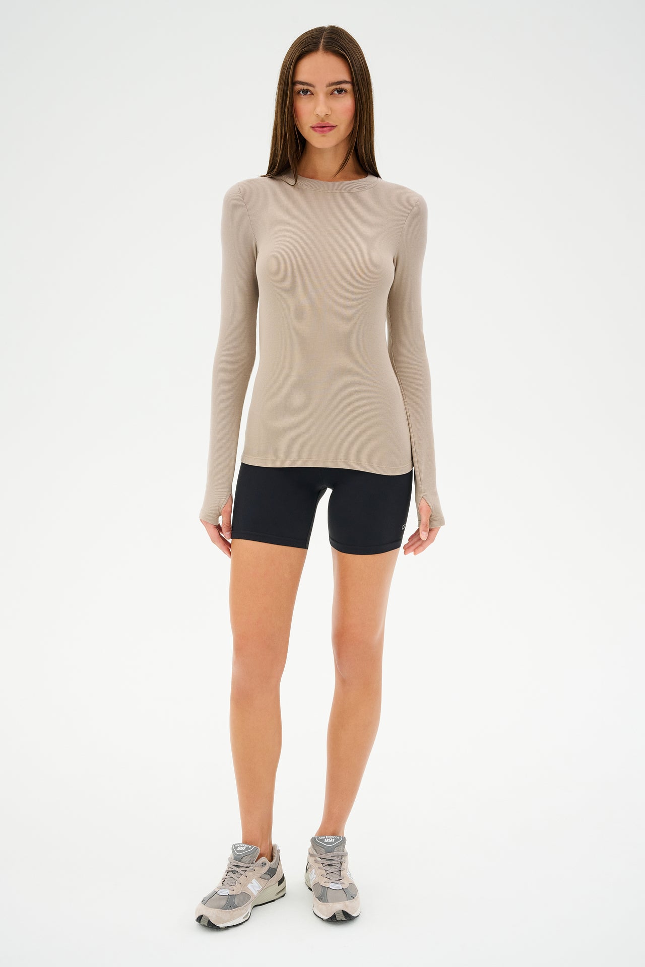 Louise Rib Long Sleeve - Latte