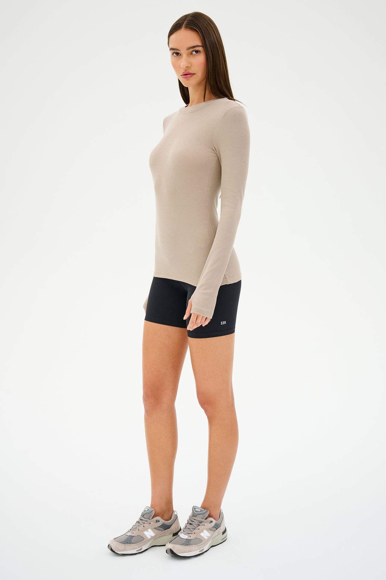 Louise Rib Long Sleeve - Latte