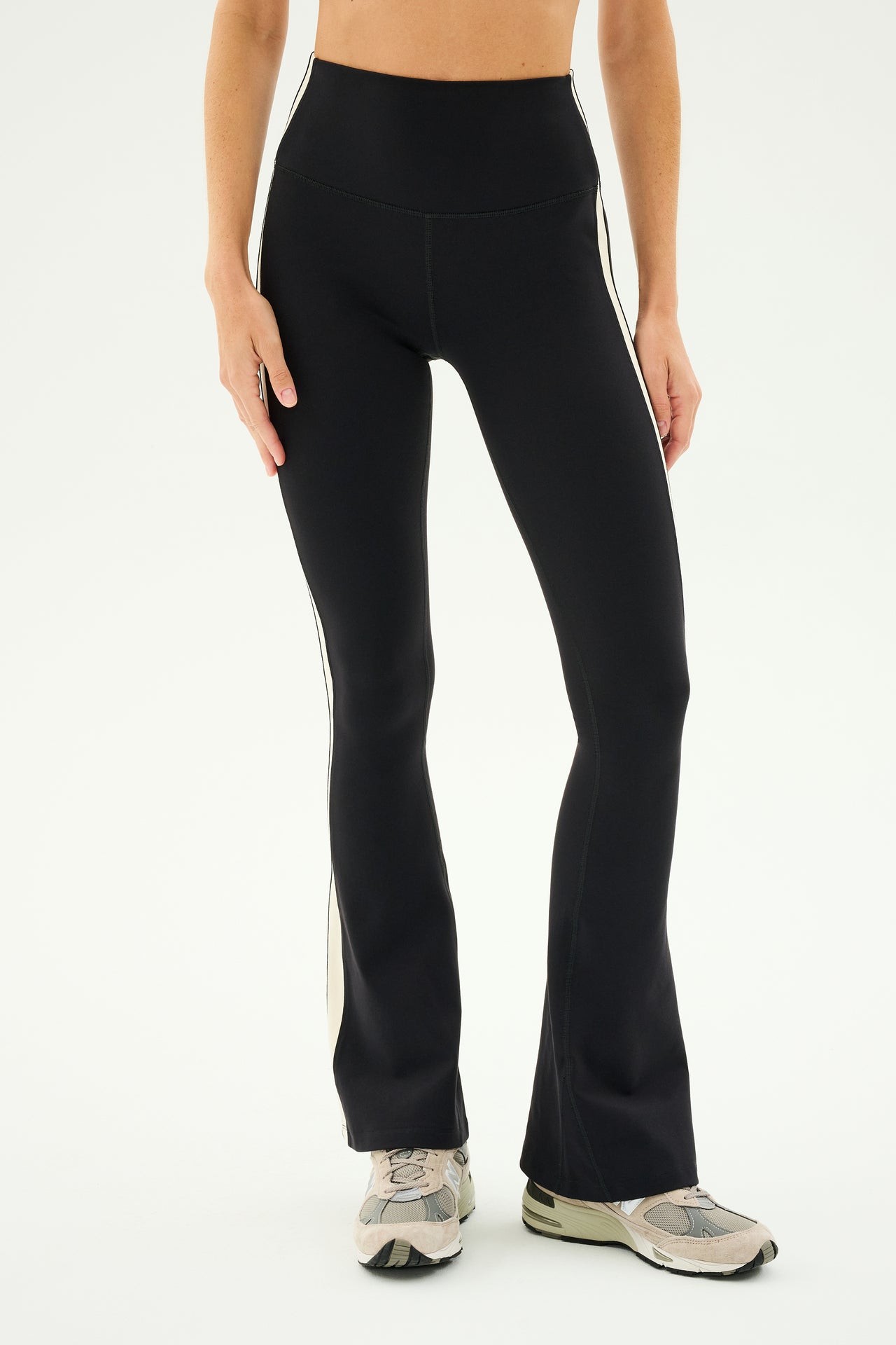 Raquel High Waist Flared Legging - Black/Creme