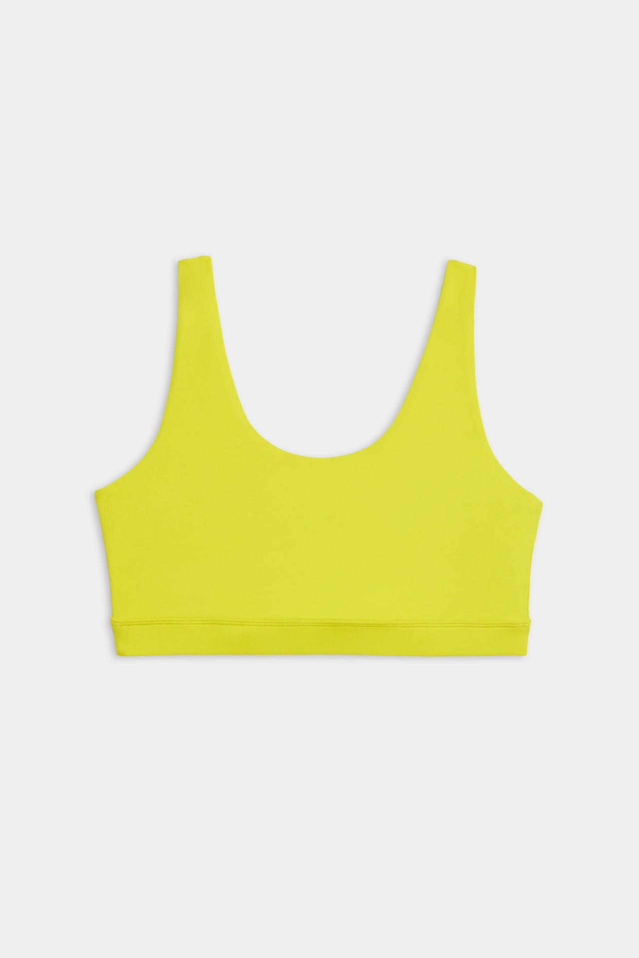 Front flat view of bright yellow bra