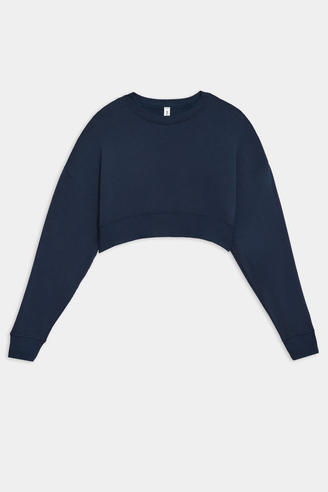 SPLITS59 Noah Fleece Crop Sweatshirt - Indigo