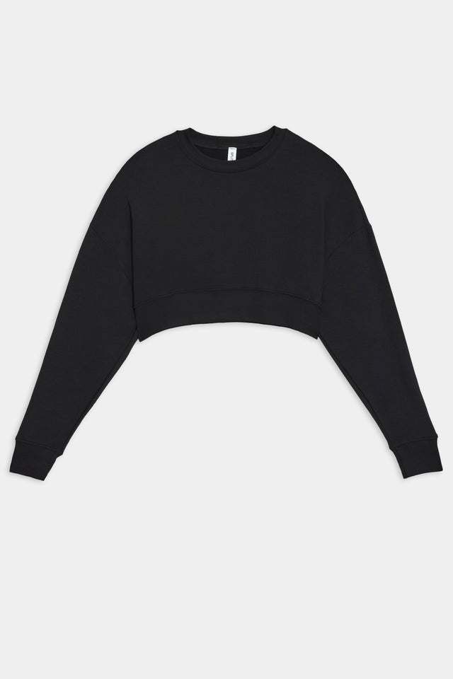 Noah Fleece Crop Sweatshirt - Black by SPLITS59