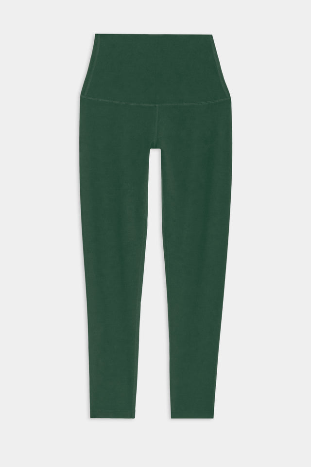 Flat view of dark green leggings