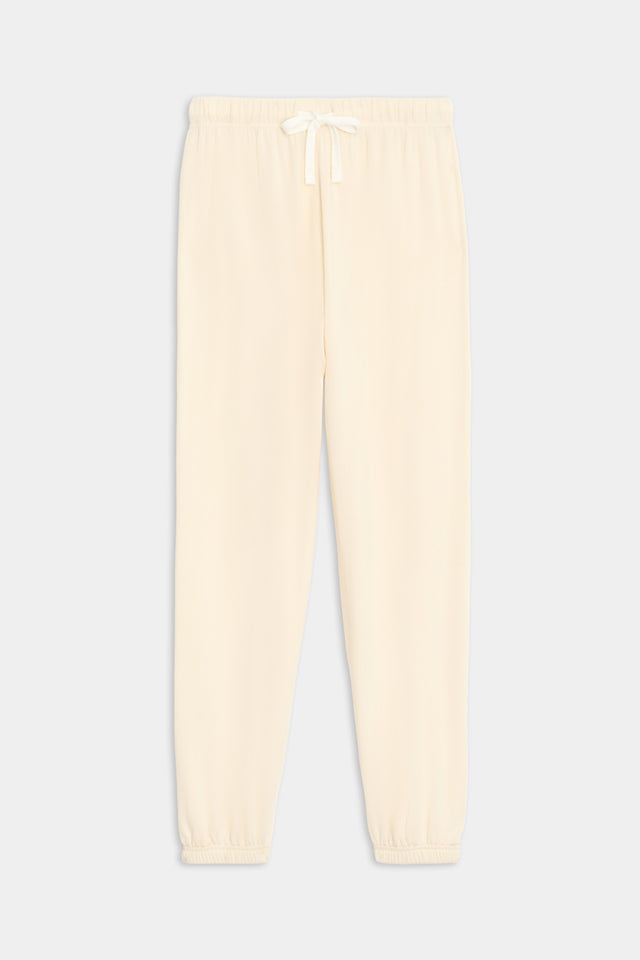 Andie Oversized Fleece Sweatpant - Creme