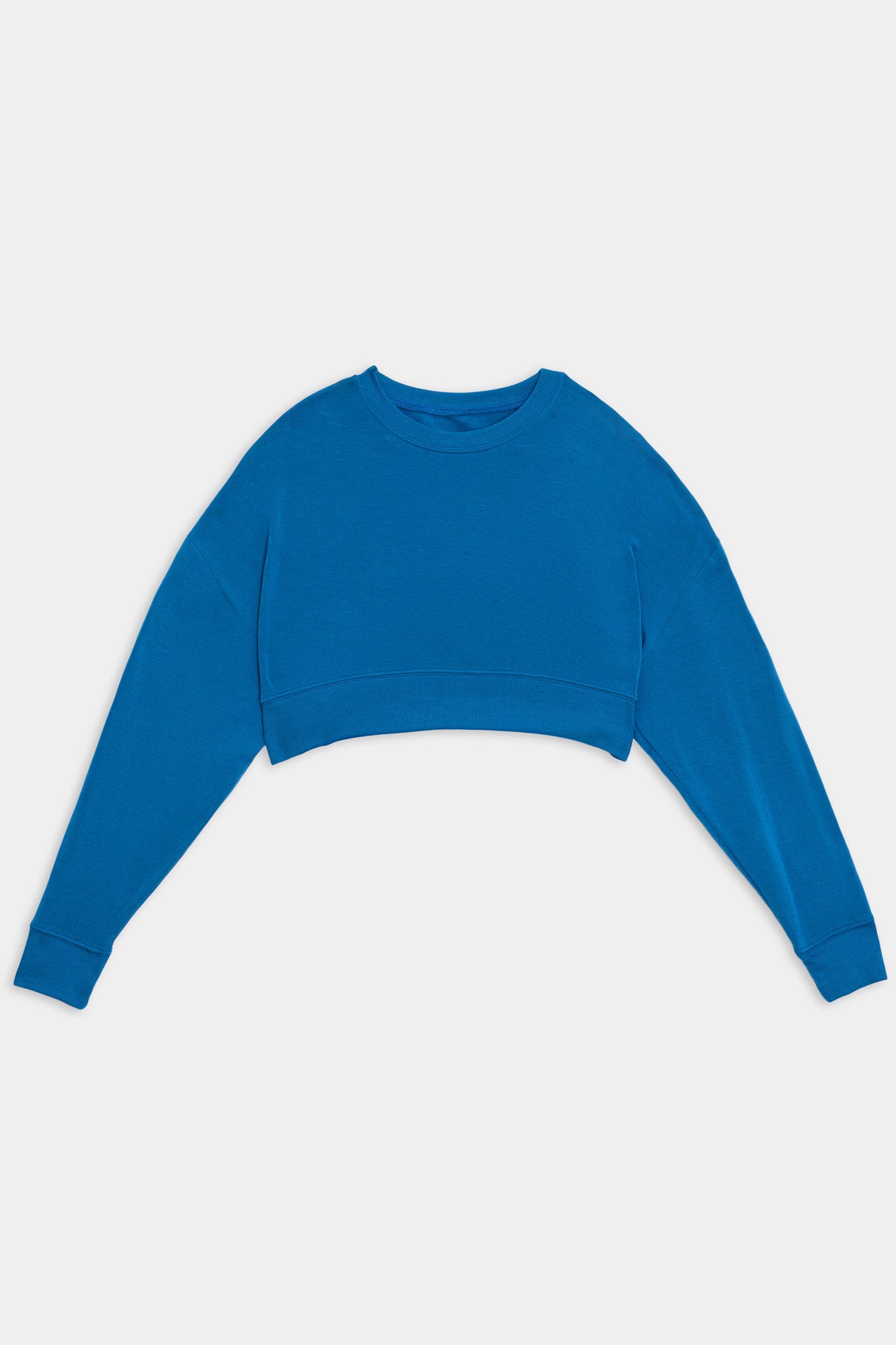 Noah Fleece Crop Sweatshirt in Stone Blue from SPLITS59.