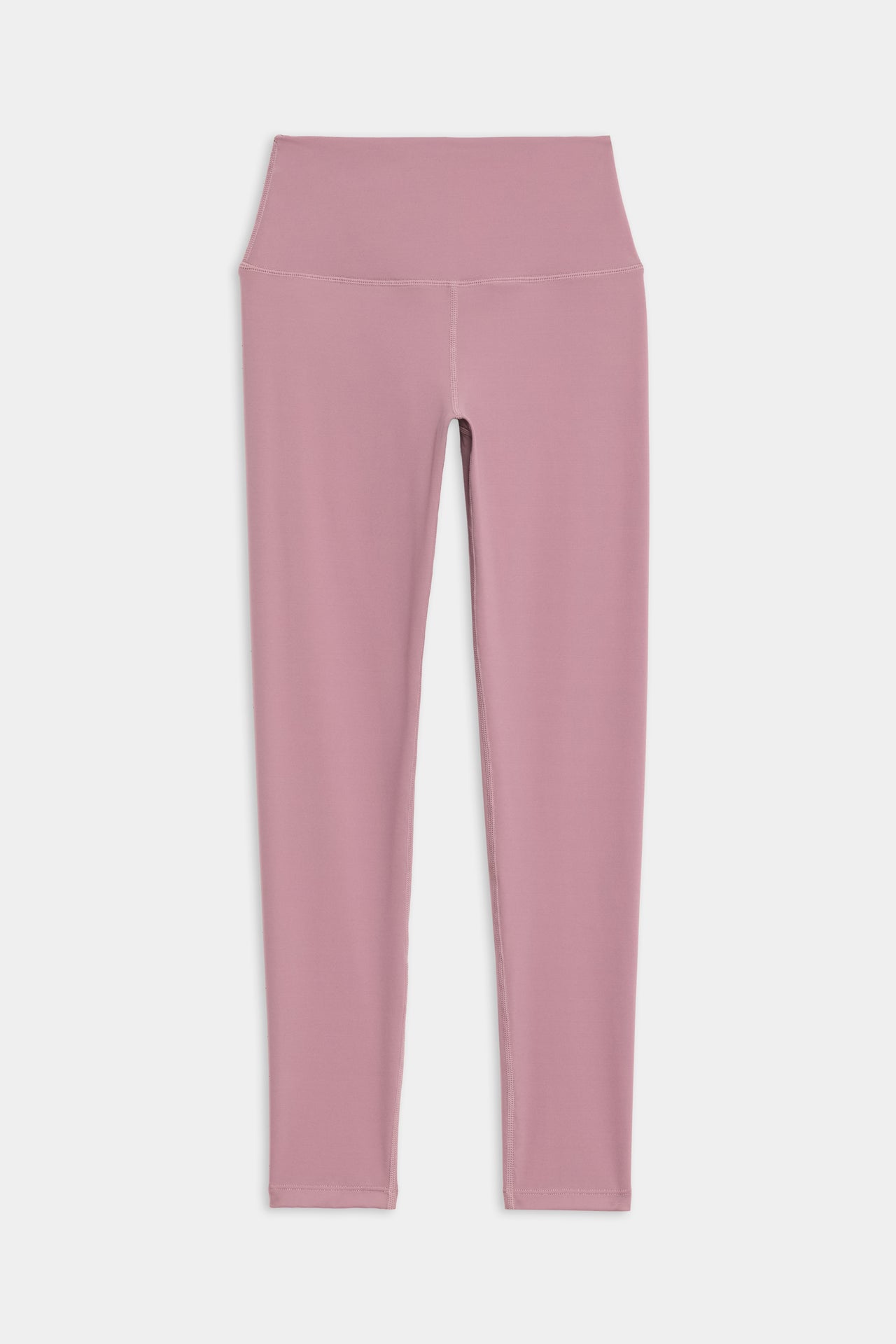 Front flat view of  light pink high waist  leggings
