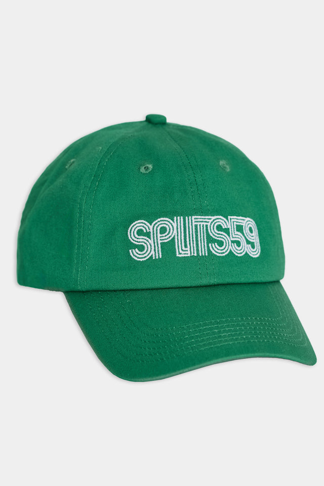 A Tennis Cap - Arugula/White with the word SPLITS59 embroidered on it, featuring eyelet vents.