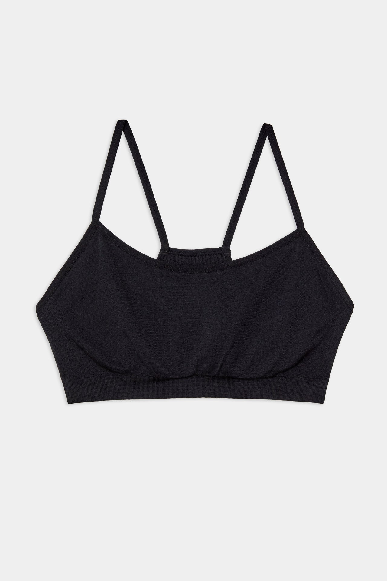 A SPLITS59 Loren Bra Bundle sports bra in black on a white background.