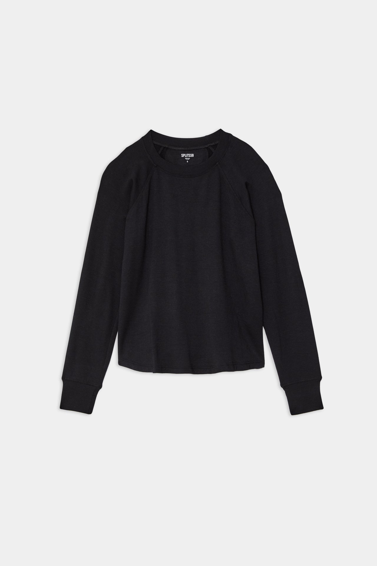 Front flat shot of black sweatshirt