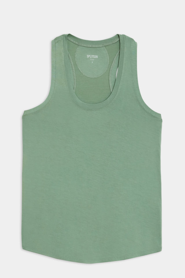 Front flat view of light green tank top